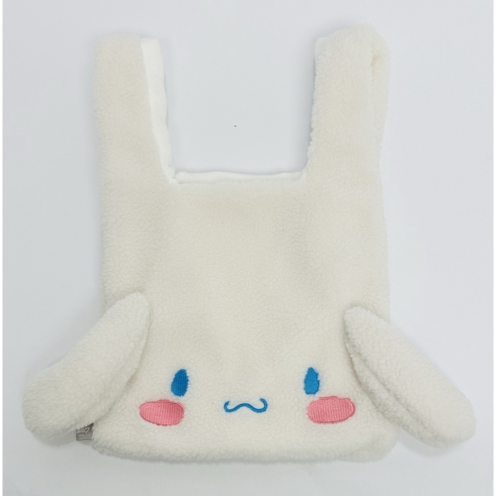 Sanrio Cinnamoroll Sherpa Fleece Tote Bag Cream White Plush 3D Ears 2023 Bag